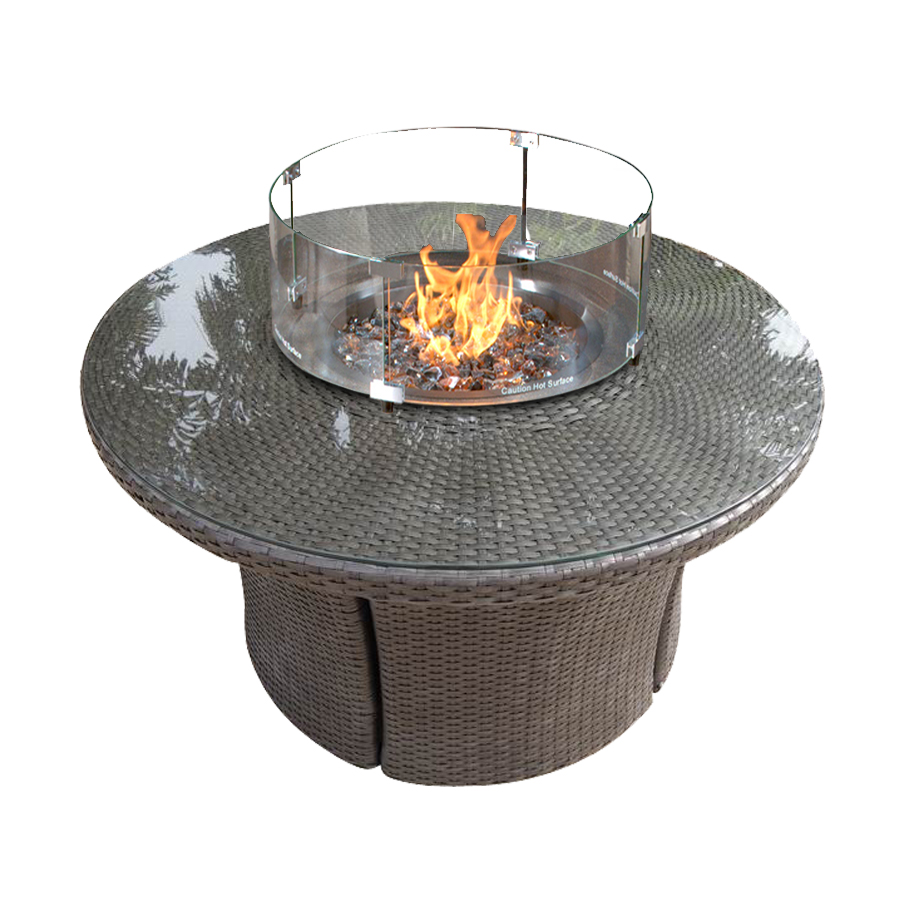 42” Woven Fire Table Round