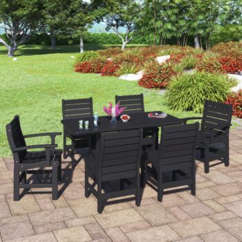 Oceanview 6 Seat Outdoor Dining Height Table Patio Set - Poly Lumber