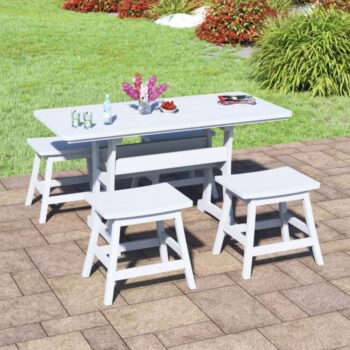 Oceanview 4 Seat Outdoor Dining Height Table Patio Set - Poly Lumber