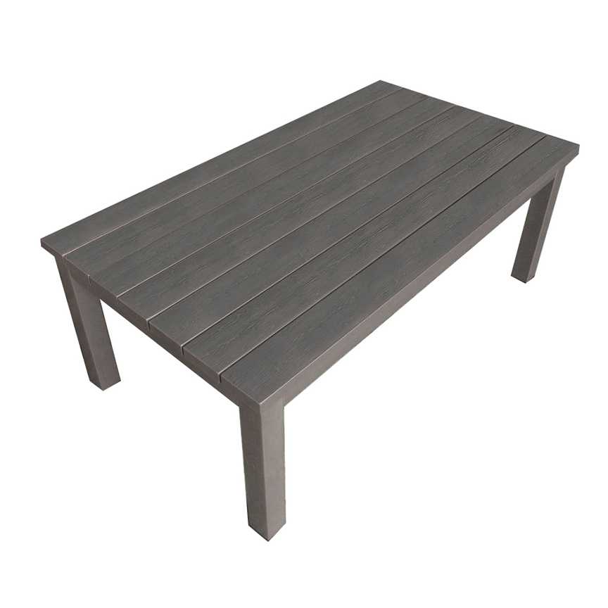 Overton Conversation table w/ textured alum. wood look finish/strong
