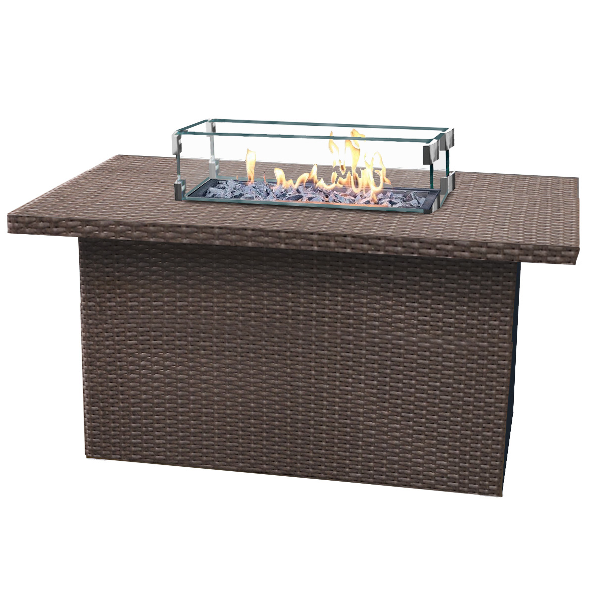 48" Woven Fire Table Rectangle